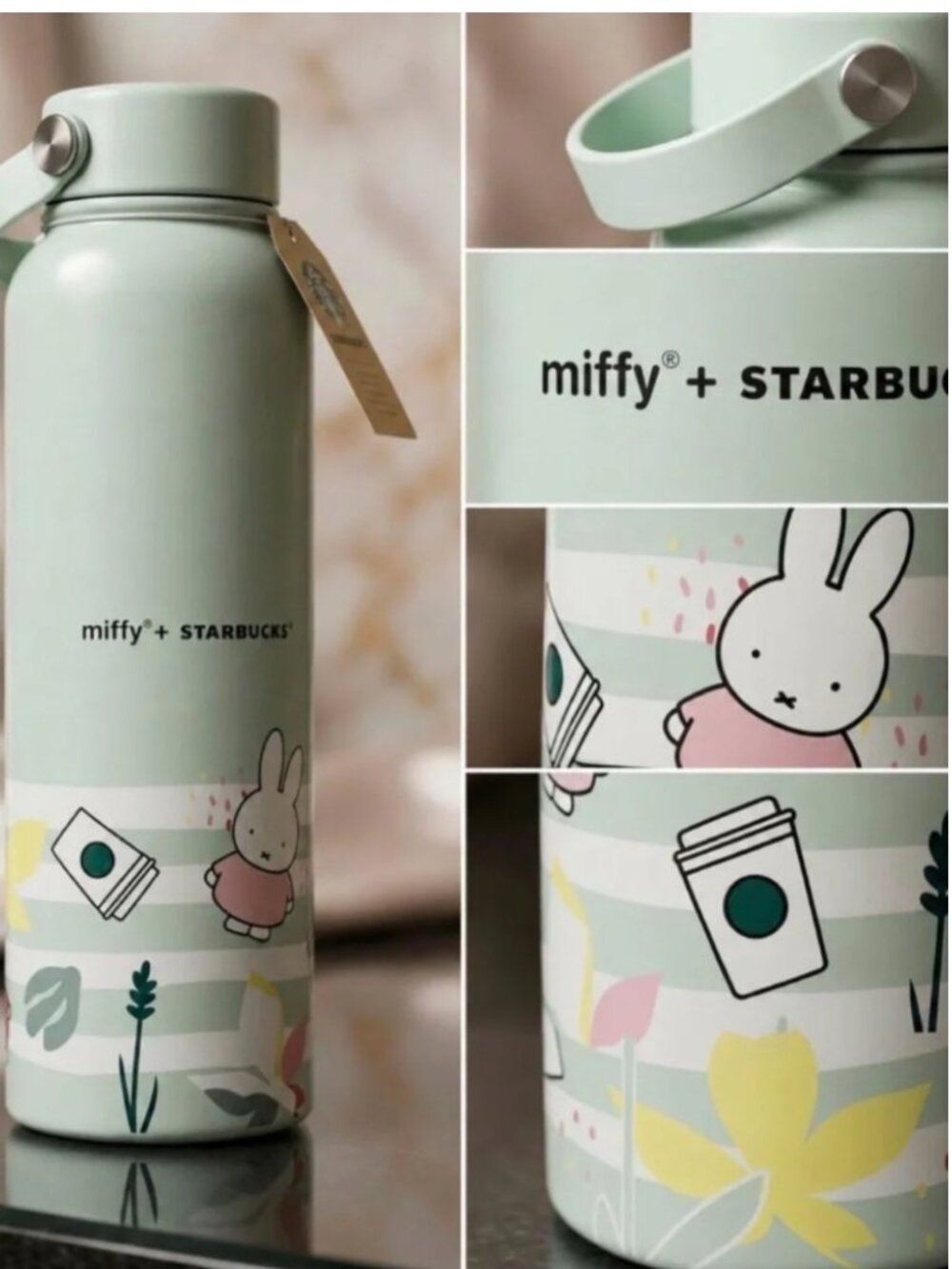 Stainless Steel Water Bottle 27oz Mint Green, NWOT